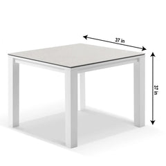 Outre Outdoor Patio Seating Set 4 Chairs and 1 Table Set (White + Grey) Braided & Rope