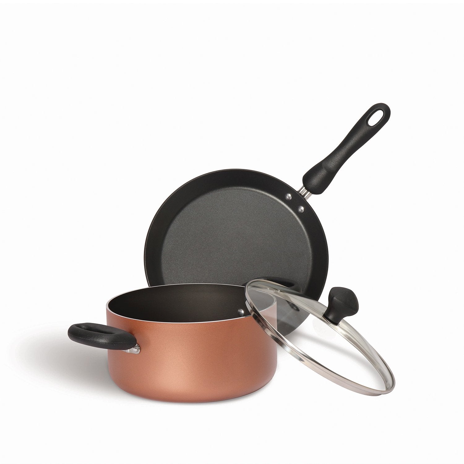 Meyer Non-Stick 3pcs Cookware Set (2.8L/20cm Casserole/Biryani Pot + 24cm Flat Dosa Tawa)