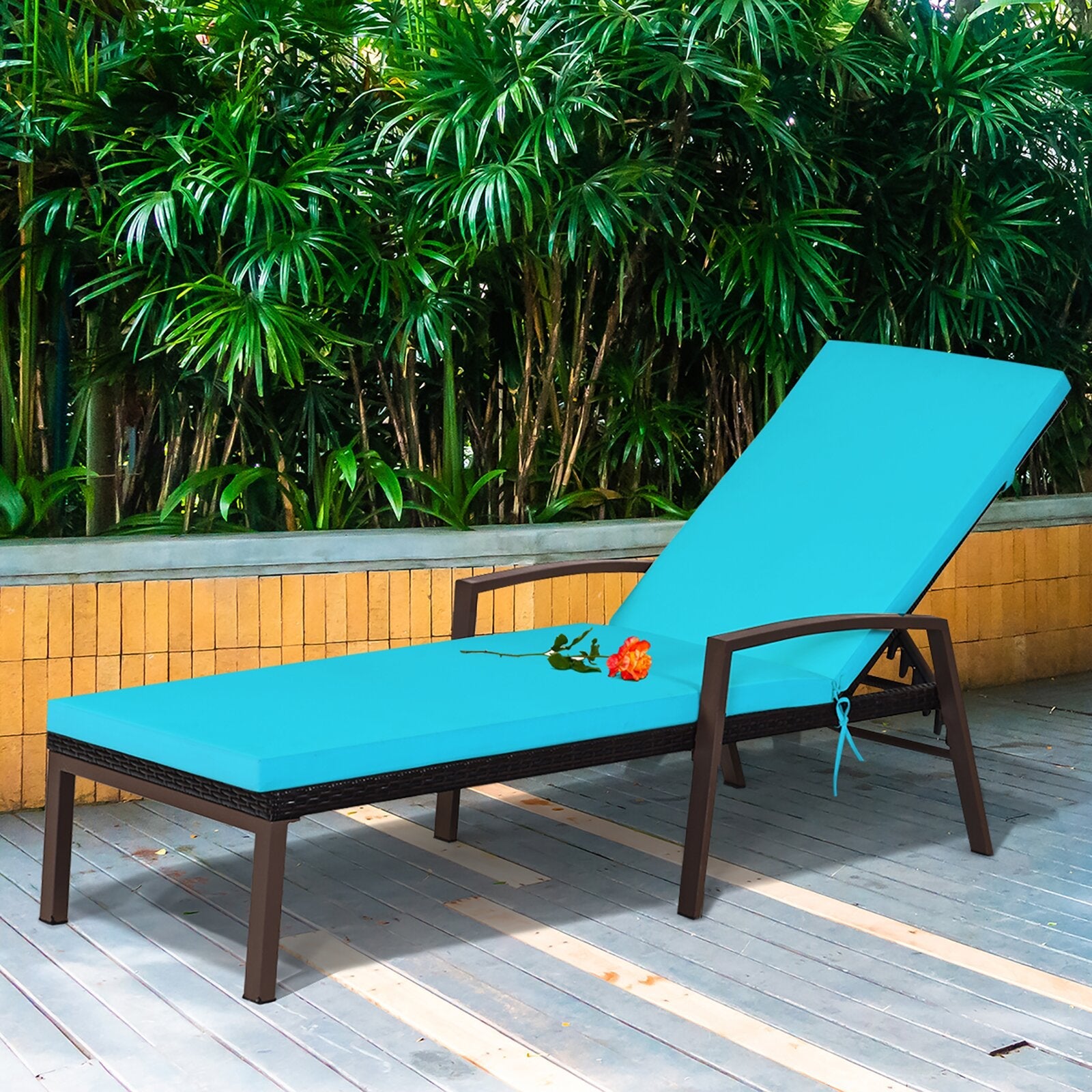 Epic Outdoor Swimming Poolside Lounger (Dark Brown)