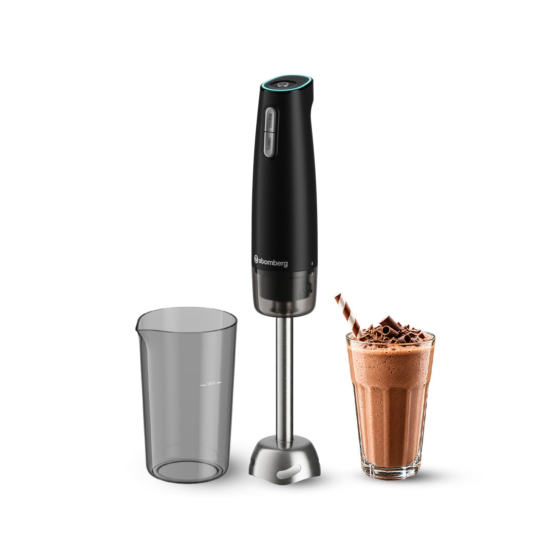 atomberg Velza Hand Blender | 2 Blending Modes | 900W Peak Power | SS304 Blades | Advanced Safety Features | 3 Year Warranty (Midnight Black)