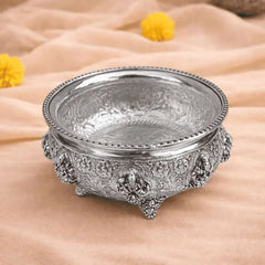 German Silver Ashtalakshmi Urli (4 Inch)