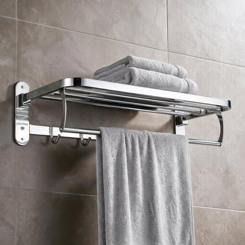 Plantex 304 Grade Stainless Steel Towel Rack in Bathroom/Towel Holder/Bathroom Accessories (24 Inch) Chrome-1