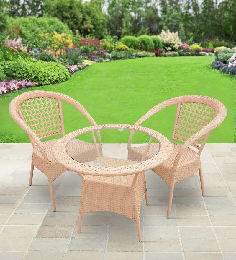 Appu Outdoor Patio Seating Set 2 Chairs and 1 Table Set