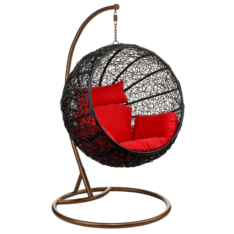 Teofila Single Seater Hanging Swing With Stand For Balcony , Garden Swing (Black)