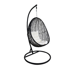 Oscuro Single Seater Hanging Swing With Stand For Balcony , Garden Swing (Black)