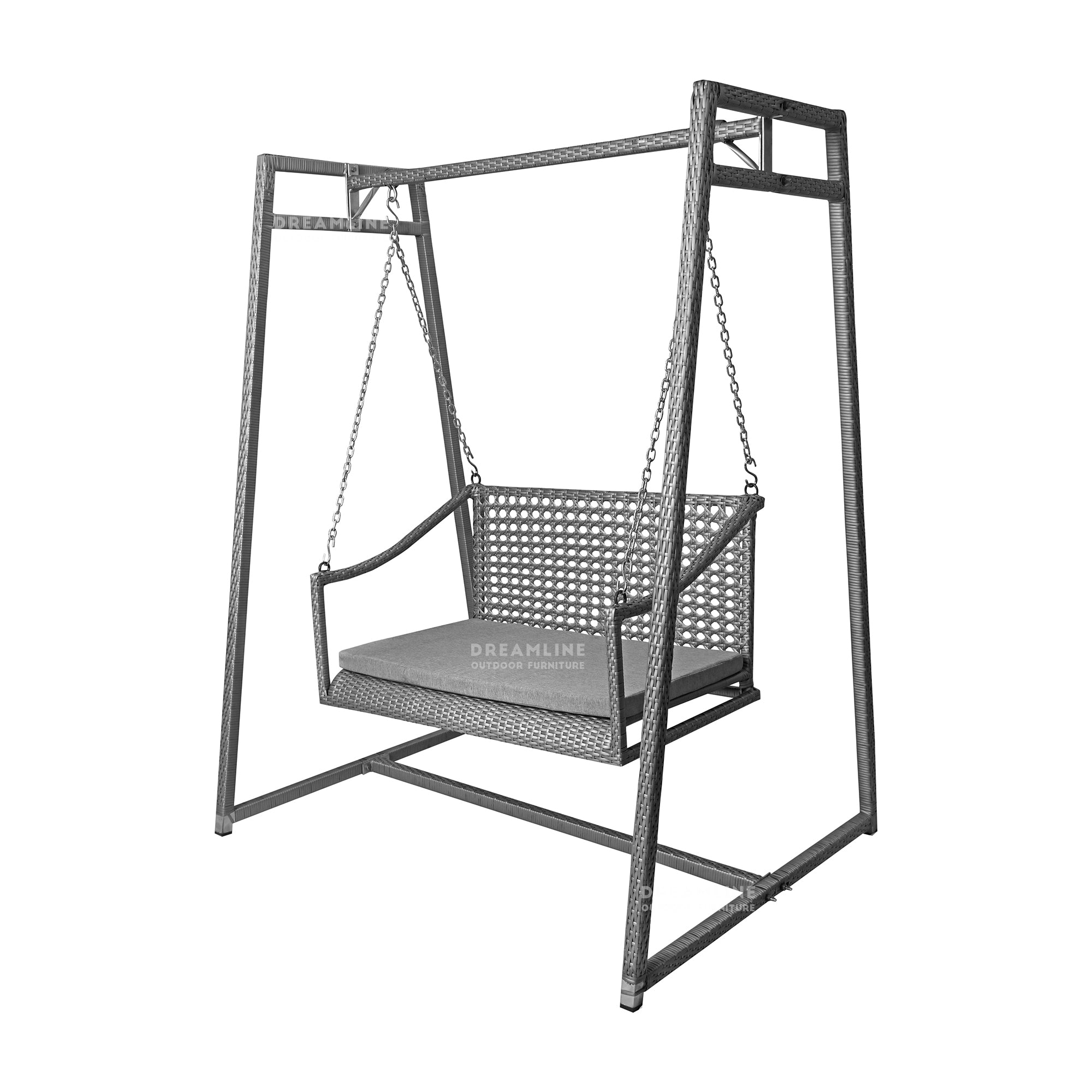 Weden Double Seater Hanging Swing With Stand For Balcony , Garden Swing (Grey)