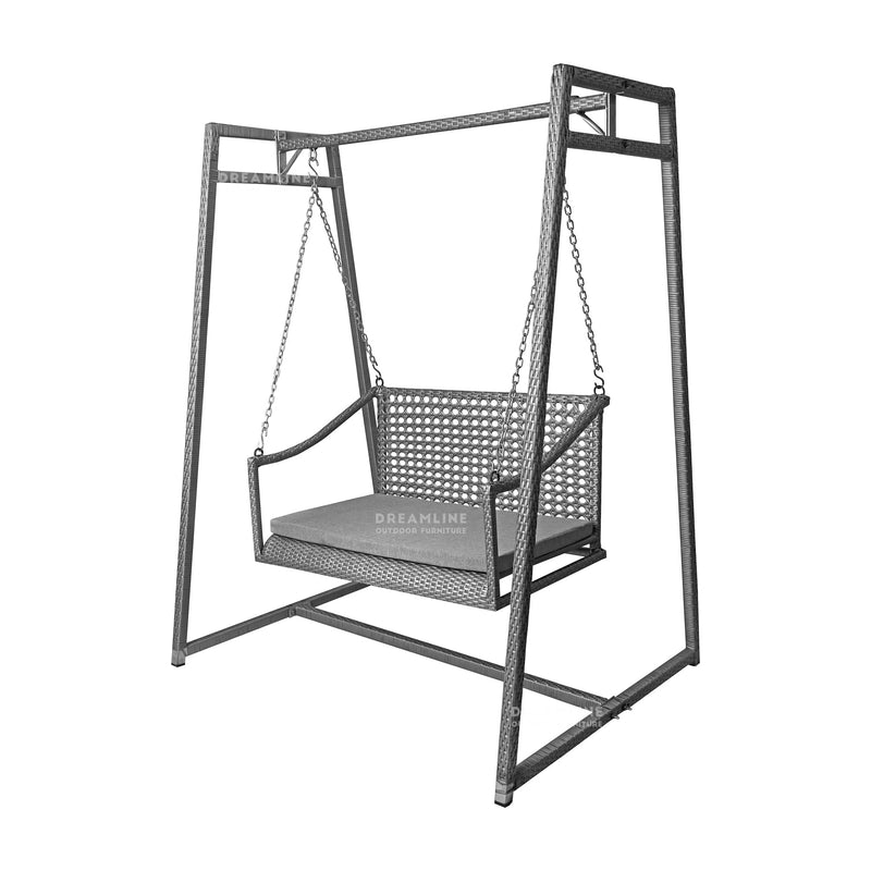 Weden Double Seater Hanging Swing With Stand For Balcony , Garden Swing (Grey)