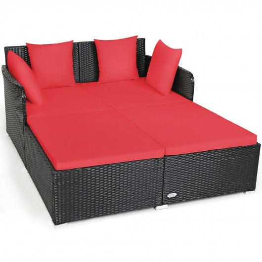 Maurizio Outdoor Poolside Sunbed With Cushion Daybed (Black)