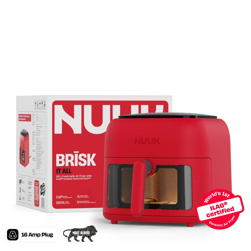 World's 1st 100% Toxin-Free ILAG® Certified CeramicTech™ Air Fryer with XL Basket | BRĪSK