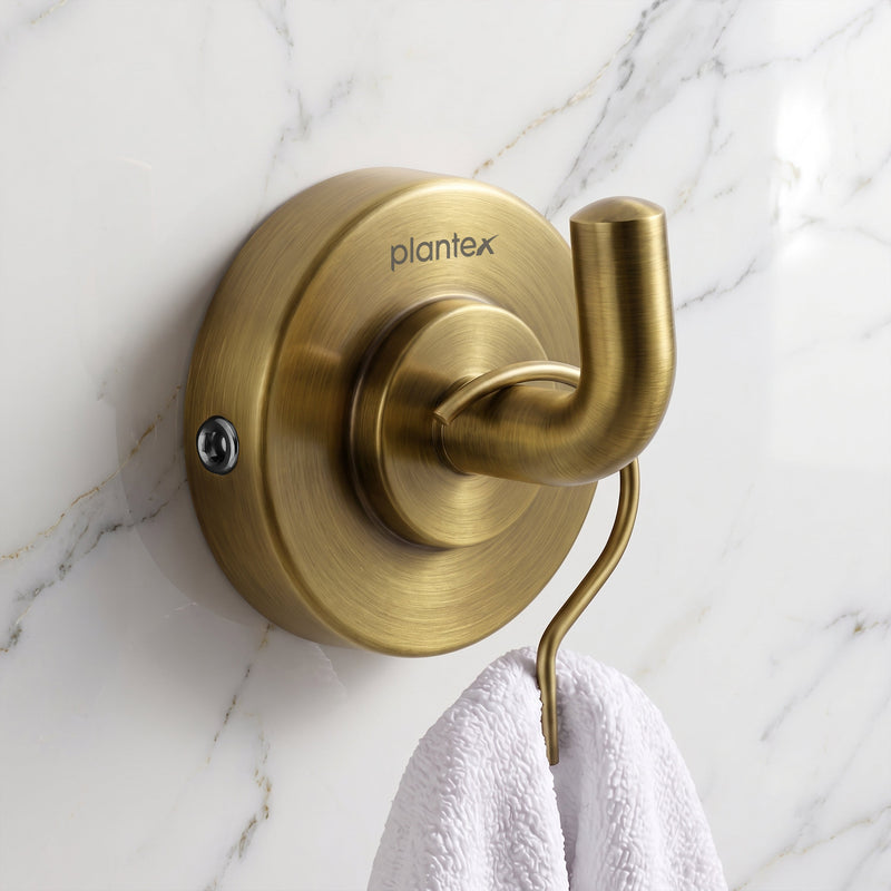 Plantex 304 Grade Stainless Steel Robe Hook/Cloth-Towel Hanger/Napkin Hanger/Bathroom Accessories - Daizy (Antique)-1