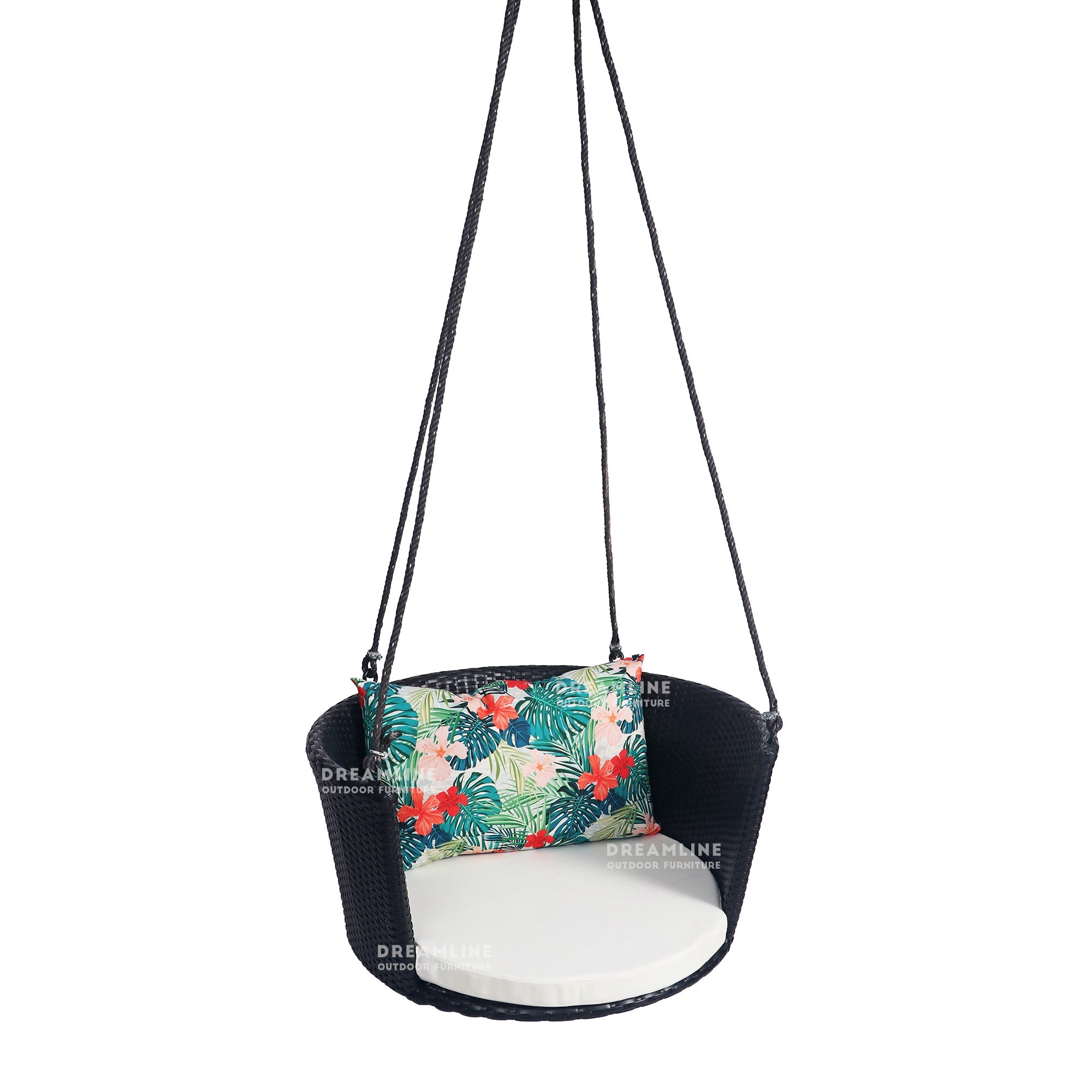Lalo Single Seater Hanging Swing Without Stand For Balcony , Garden Swing (Black)