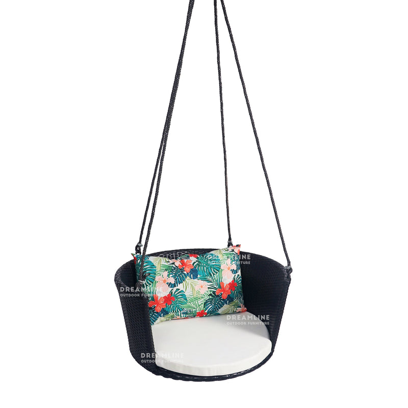 Lalo Single Seater Hanging Swing Without Stand For Balcony , Garden Swing (Black)