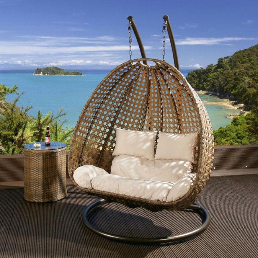 Rosannah Double Seater Hanging Swing With Stand For Balcony , Garden Swing (Gold)