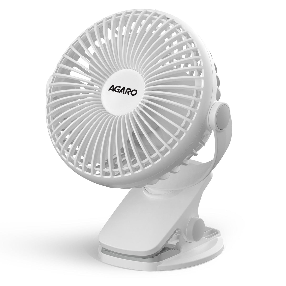 AGARO Regal Portable Clamp Fan | Rechargeable USB-C Compatible Table Fan with 3 Speeds, Multi-Clip Function, 3400 RPM & 