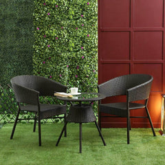 Bud Outdoor Patio Seating Set 2 Chairs and 1 Table Set (Brown)