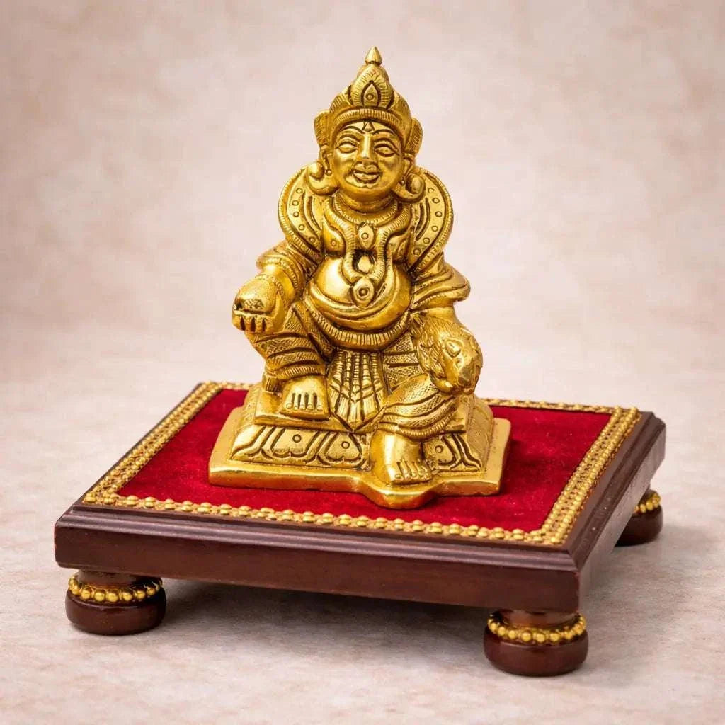 Brass Sitting Kuber Maharaj Idol (4 Inch)