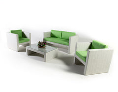 Gucci Outdoor Patio Sofa Set 4 Chairs and 1 Center Table (Off White)