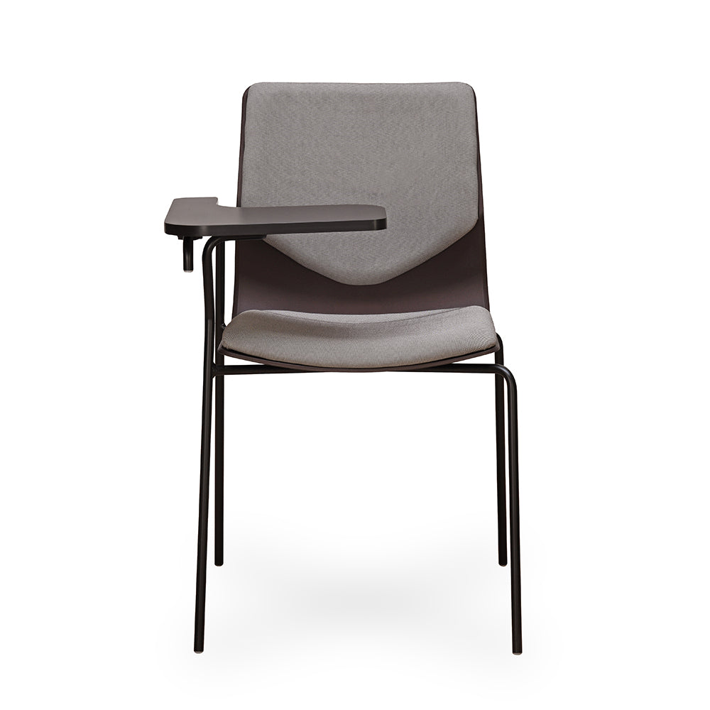 Nilkamal Zing Visitor Chair with Depth Adjustable Writing Pad (Walnut Brown & Black)