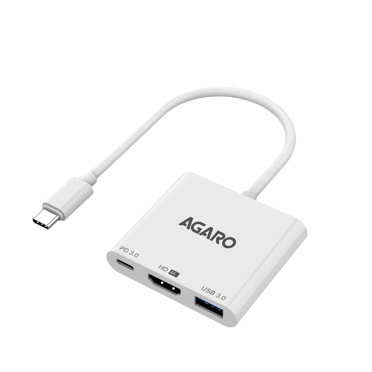 AGARO 3-in-1 USB Type-C to HDMI Multi-Port Hub, 4K HDMI Output