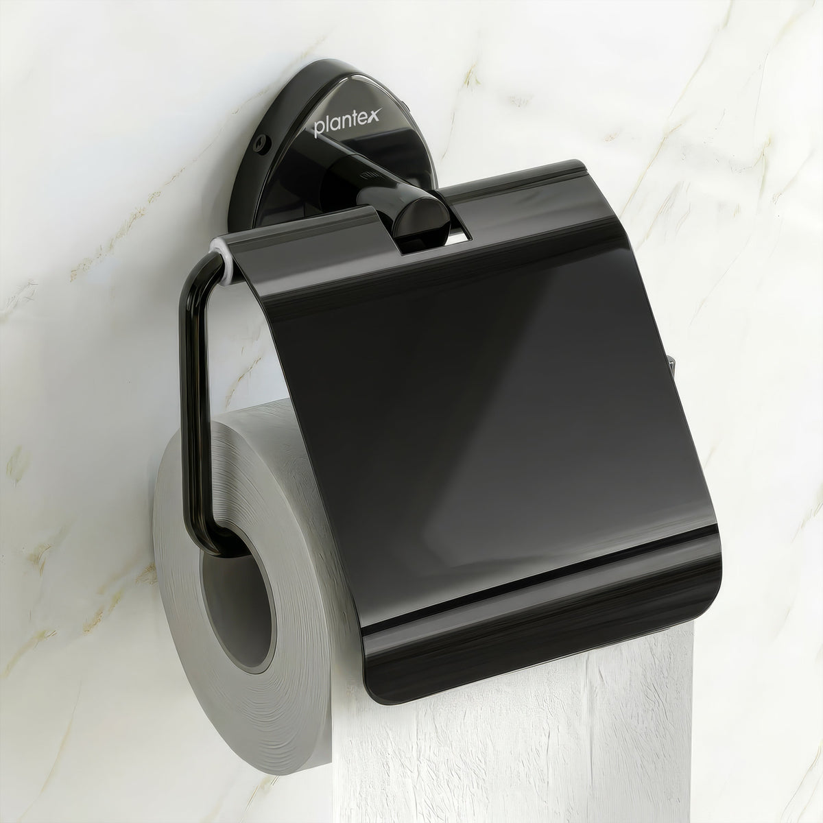 Plantex J4 Stainless Steel Toilet Paper Holder for Bathroom/Tissue Holder for Washroom/Toilet roll Holder for Wall Mounted/Bathroom Accessories (PVD Black Finish) Angel-1