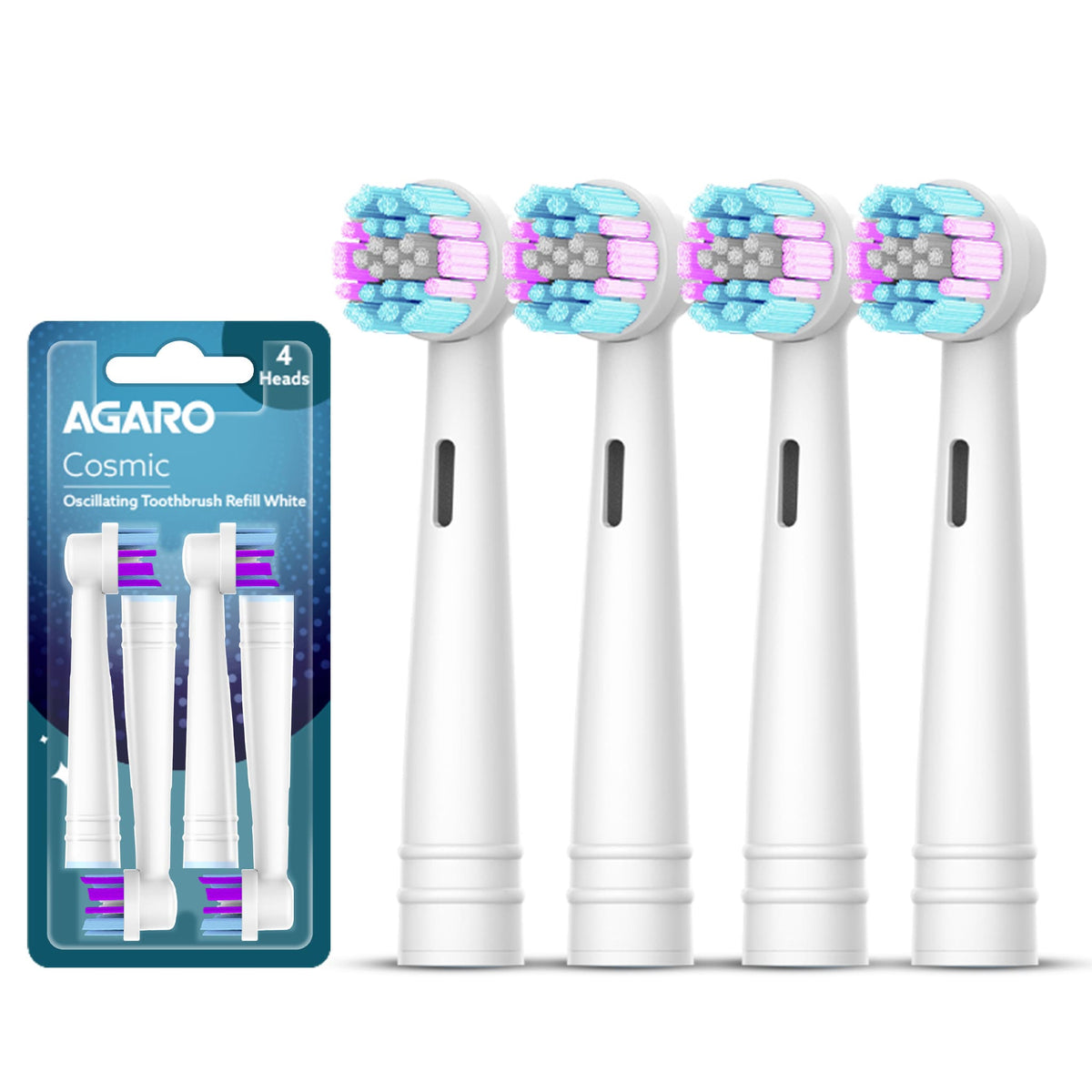 AGARO Cosmic Oscillating Electric Toothbrush Refill Heads Pack of 4