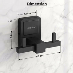 Plantex 304 Grade Stainless Steel Robe Hook/Wall Hooks for Hanging Clothes/Bathroom Hooks for Hanging/Wall Mounted Cloth Hanger - Darcy(Black)-2