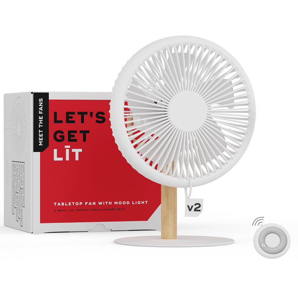 LIT v2 | All Day Wireless™ Rechargeable Table Fan with Mood Light