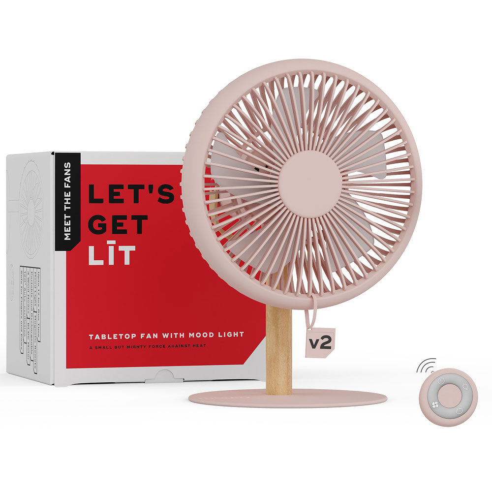 LIT v2 | All Day Wireless™ Rechargeable Table Fan with Mood Light