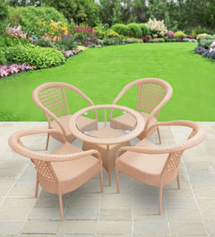 Lion Outdoor Patio Seating Set 4 Chairs and 1 Table Set