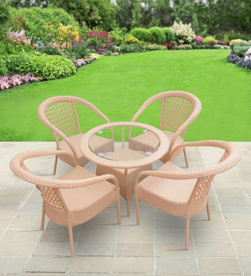 Lion Outdoor Patio Seating Set 4 Chairs and 1 Table Set