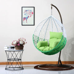 Luoni Single Seater Hanging Swing With Stand For Balcony , Garden Swing (White)