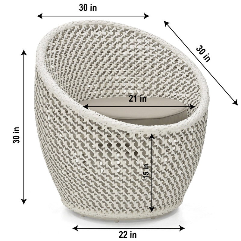 Wall Outdoor Patio Seating Set 2 Chairs and 1 Table Set (White + Silver)