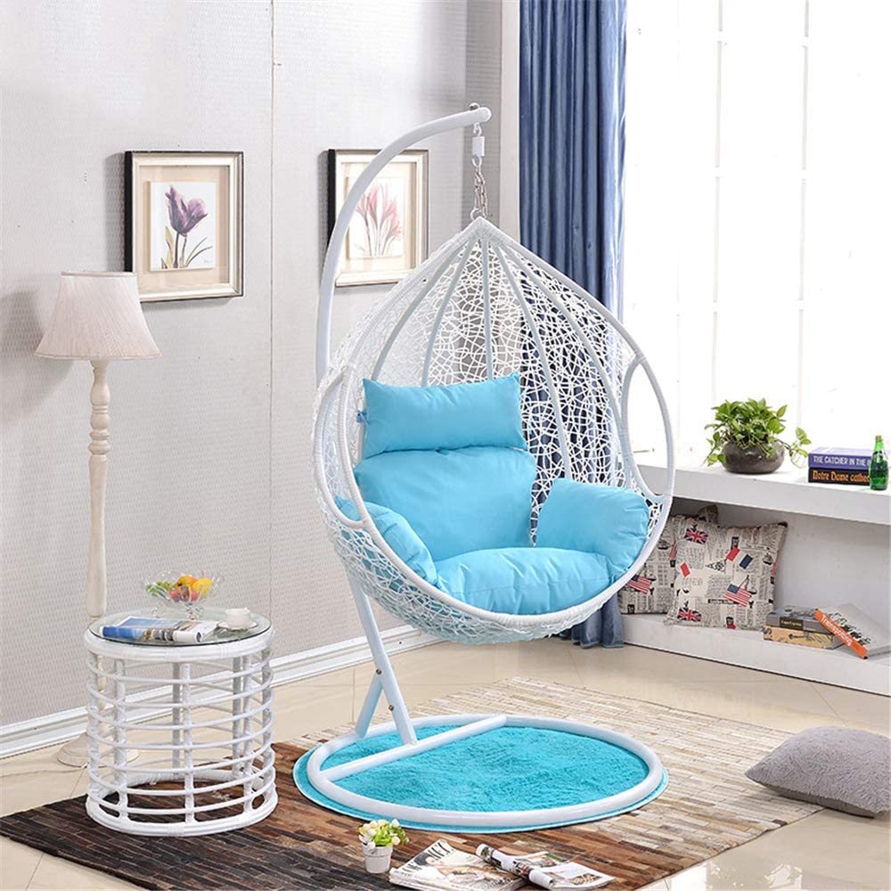 Elpidio Single Seater Hanging Swing With Stand For Balcony , Garden Swing (White)