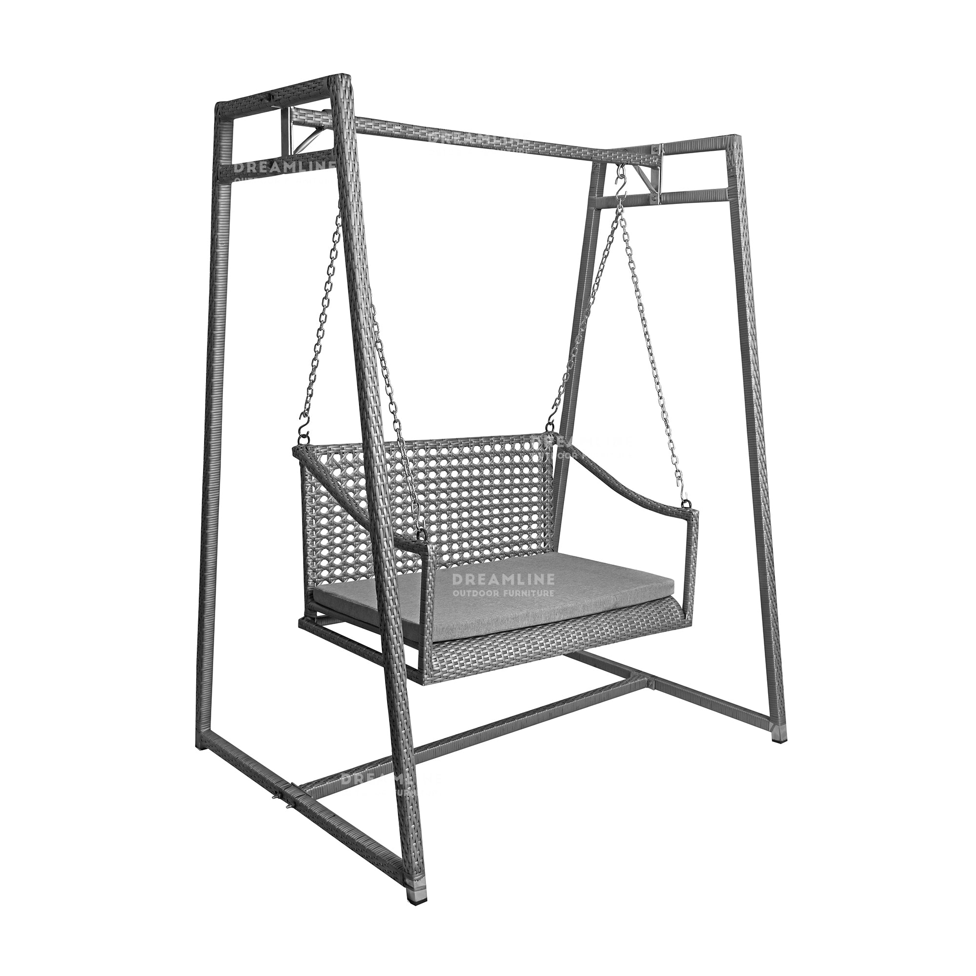 Weden Double Seater Hanging Swing With Stand For Balcony , Garden Swing (Grey)