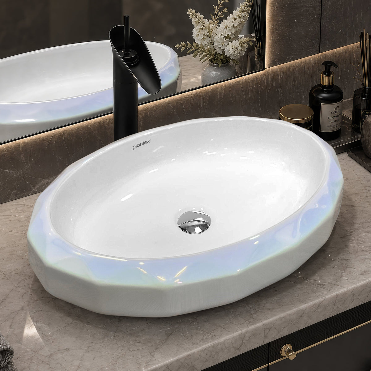 Plantex Ceramic Basin for Bathroom/Table Top Ceramic Basin/Washbasin for Bathroom - (NC-938)-1