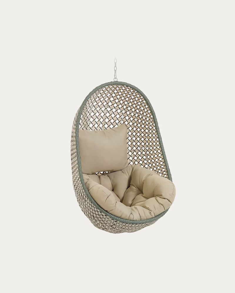 Fabula Single Seater Hanging Swing Without Stand For Balcony, Garden Swing (Beige)