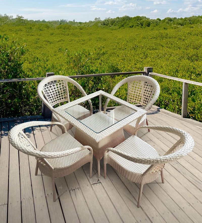 Aiman Outdoor Patio Seating Set 4 Chairs and 1 Table Set