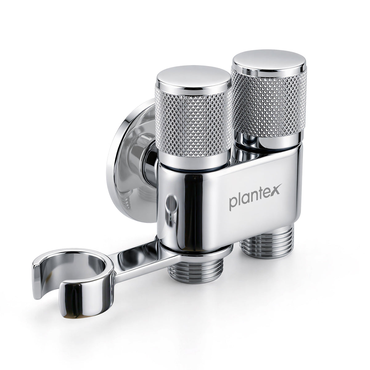 Plantex 2 Way Angle Cock/Stainless Steel Double Outlet Water Valve/Bathroom & Kitchen Tap Connector/Water Faucet - Pack of 1 (Chrome, APS-N-7)-1