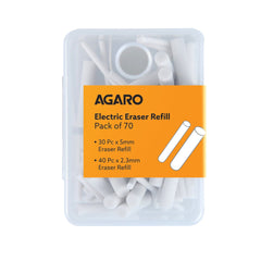 AGARO Electric Eraser Refill Pack of 70, 2.3mm & 5mm Eraser, Sketching, Drawing, Portrait Shading