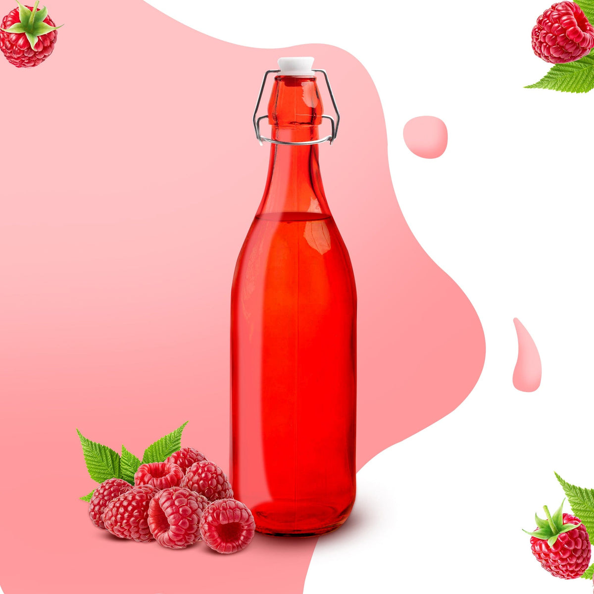 AGARO Elegant Flip Top Glass Bottle 1L, 1000ml, Freezer Safe & Leakproof Flip Cap Colour & Stylish