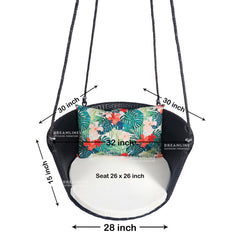 Lalo Single Seater Hanging Swing Without Stand For Balcony , Garden Swing (Black)