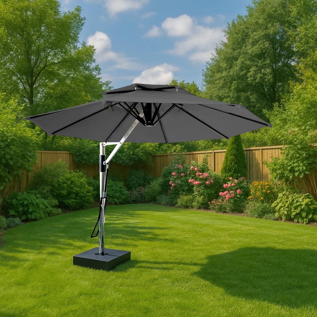 Spina Luxury Side Pole Garden Umbrella With Stand