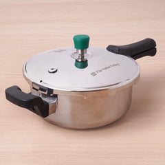 Tri-ply Stainless Steel Pressure Pan, Premium Quality, 3 Layer Thick Body, Heavy Bottom, 100% Food-safe, ISI Certified, Induction & Gas, 3.5/5L
