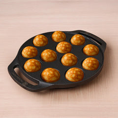 CASTrong Cast Iron Premium Paniyaram Pan, Pre-seasoned, Nonstick, 100% Pure, Toxin-free, Medium 20.8cm, 2.6kg