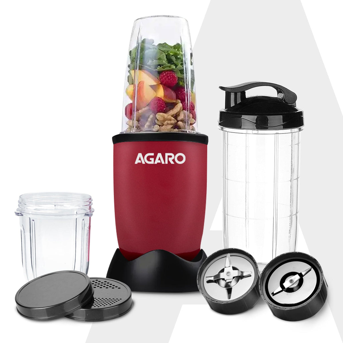 AGARO Regal Nutri Blender with 3 Jars, 400 Watts Personal Blender with 100% Copper Motor