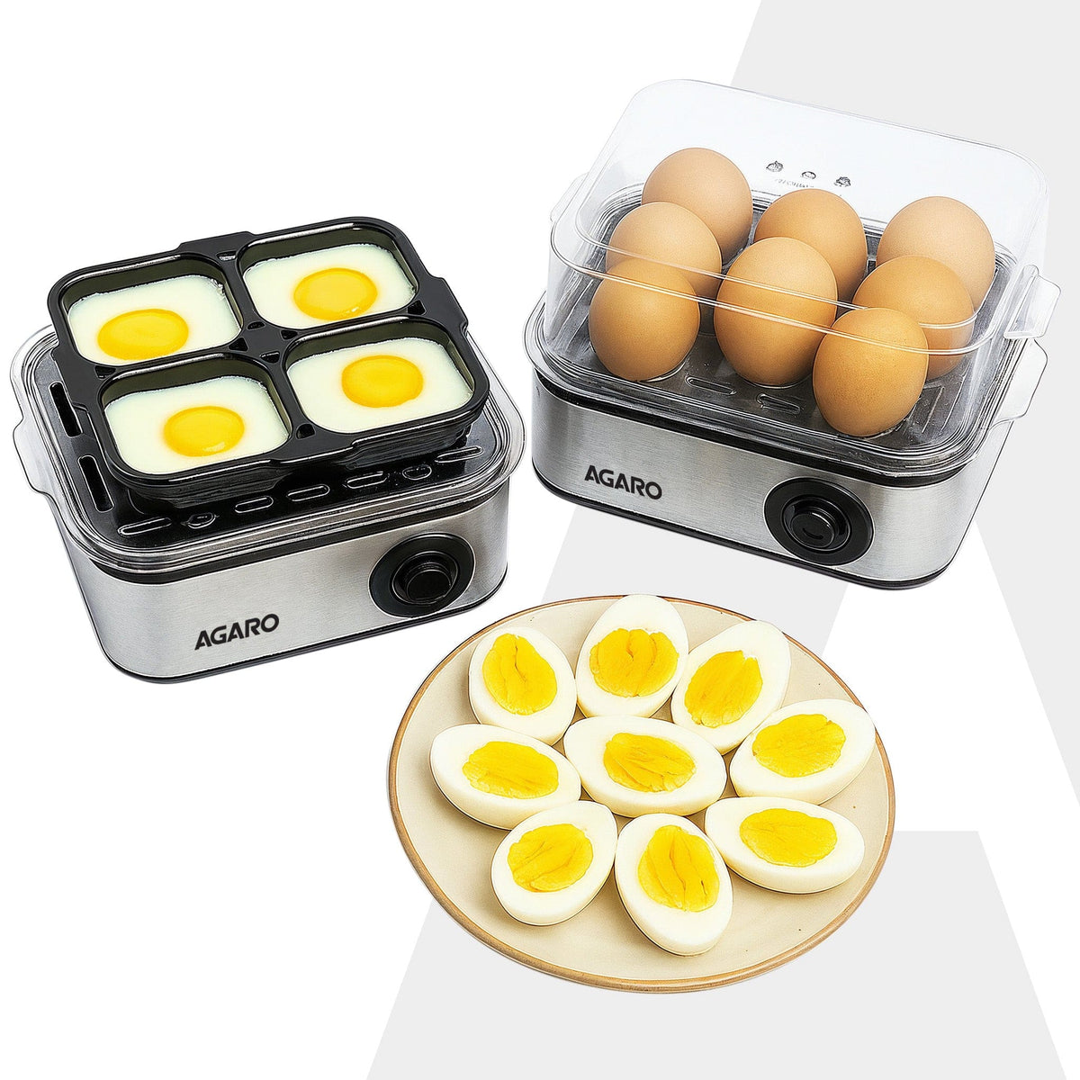 AGARO Grand Egg Boiler And Poacher - 500W, Silver