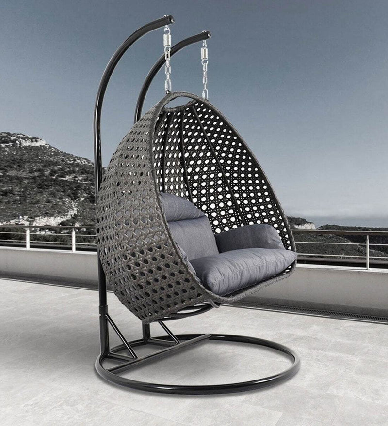 Frediano Double Seater Hanging Swing With Stand For Balcony , Garden Swing (Black)