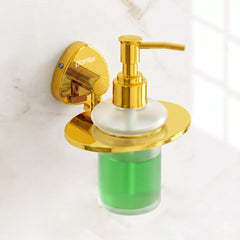 Plantex J4 Stainless Steel Liquid Soap Dispenser/Shampoo Dispenser for Wash Basin/Hand Wash Dispenser Wall Mounted/Bathroom Accessories (PVD Gold Finish) Angel-1