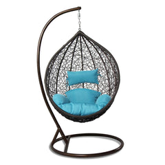 Celestino Single Seater Hanging Swing With Stand For Balcony , Garden Swing (Black)