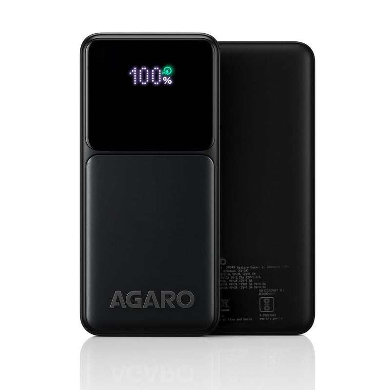 AGARO Imperial Power Bank 20000 mAh, 22.5W Power Delivery for Smartphones, Portable, USB C & Micro Input, USB A1,A2 & C 